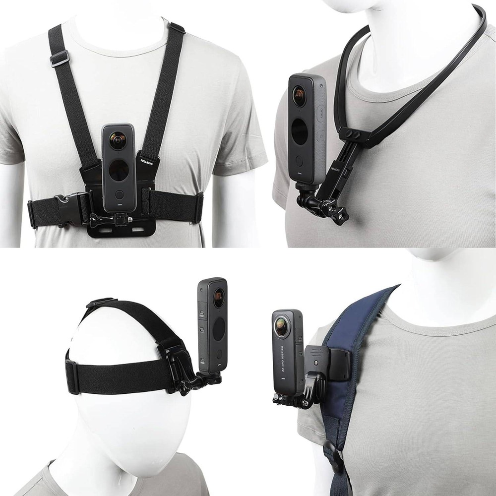 Insta360‎ ONE X3 X2 Camera Mount Chest Head Backpack Neck Strap Holder Kit